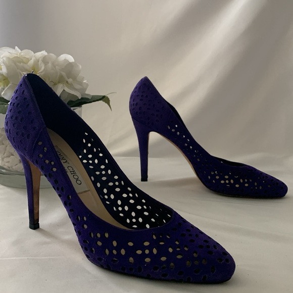 Rare ✨JIMMY CHOO Anouk 100 Perforated High Heel Pump - Picture 16 of 16